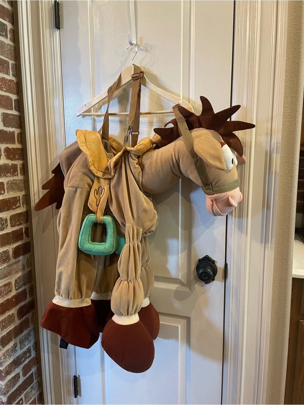 Toy Story Plush Horse Costume in Tan and Brown with Mint Saddle